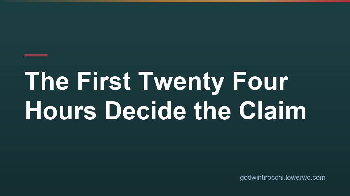 The First Twenty Four Hours Decide the Claim